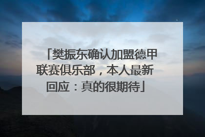 樊振东确认加盟德甲联赛俱乐部，本人最新回应：真的很期待