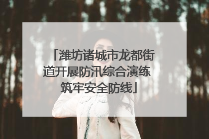 潍坊诸城市龙都街道开展防汛综合演练 筑牢安全防线
