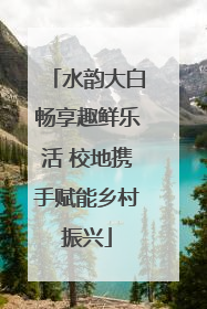 水韵大白畅享趣鲜乐活 校地携手赋能乡村振兴