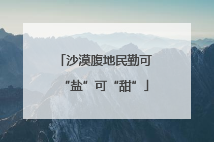 沙漠腹地民勤可“盐”可“甜”