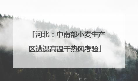 河北：中南部小麦生产区遭遇高温干热风考验