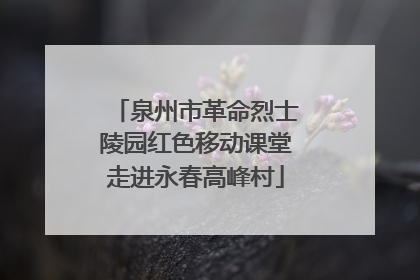 泉州市革命烈士陵园红色移动课堂走进永春高峰村