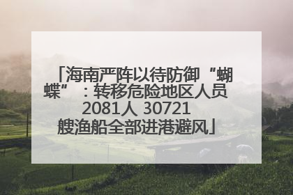 海南严阵以待防御“蝴蝶”：转移危险地区人员2081人 30721艘渔船全部进港避风
