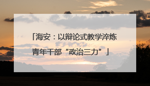 海安：以辩论式教学淬炼青年干部“政治三力”