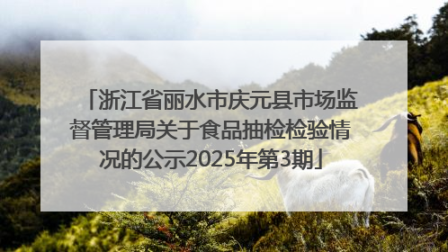 浙江省丽水市庆元县市场监督管理局关于食品抽检检验情况的公示2025年第3期
