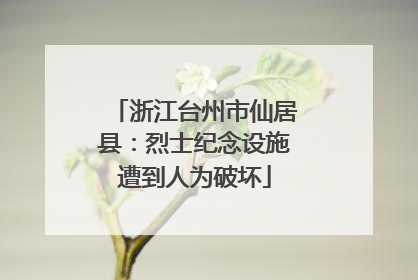 浙江台州市仙居县：烈士纪念设施遭到人为破坏