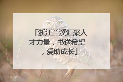 浙江兰溪汇聚人才力量，书送希望，爱助成长