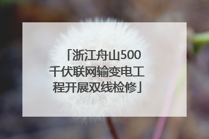 浙江舟山500千伏联网输变电工程开展双线检修