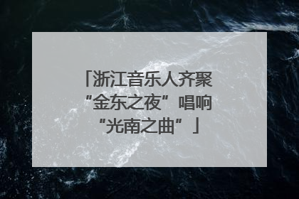 浙江音乐人齐聚“金东之夜”唱响“光南之曲”