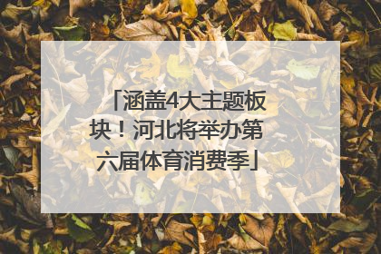 涵盖4大主题板块！河北将举办第六届体育消费季