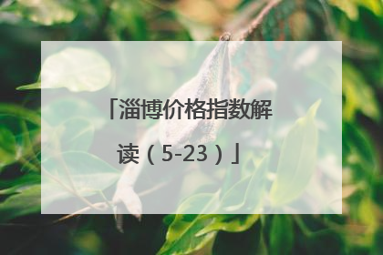 淄博价格指数解读（5-23）
