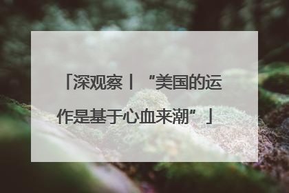 深观察丨“美国的运作是基于心血来潮”