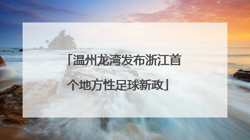 温州龙湾发布浙江首个地方性足球新政