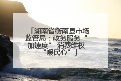 湖南省衡南县市场监管局：政务服务“加速度” 消费维权“暖民心”