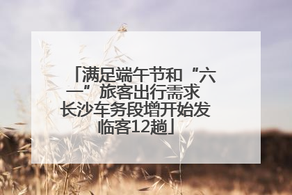 满足端午节和“六一”旅客出行需求 长沙车务段增开始发临客12趟