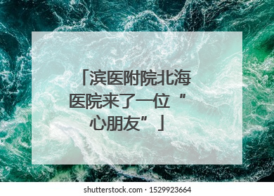 滨医附院北海医院来了一位“心朋友”