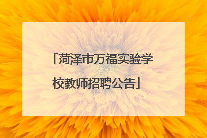 菏泽市万福实验学校教师招聘公告