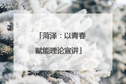 菏泽：以青春赋能理论宣讲