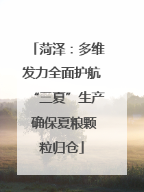 菏泽：多维发力全面护航“三夏”生产 确保夏粮颗粒归仓
