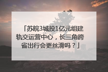 苏皖3城投1亿元组建轨交运营中心，长三角跨省出行会更丝滑吗？