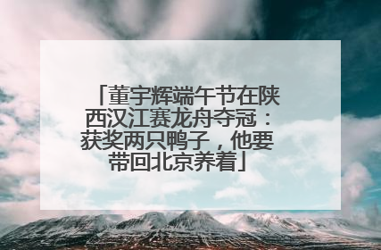 董宇辉端午节在陕西汉江赛龙舟夺冠：获奖两只鸭子，他要带回北京养着