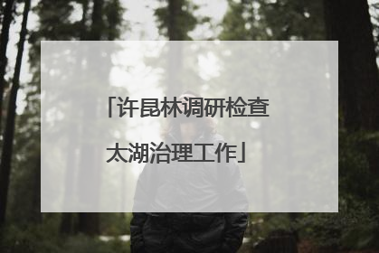 许昆林调研检查太湖治理工作