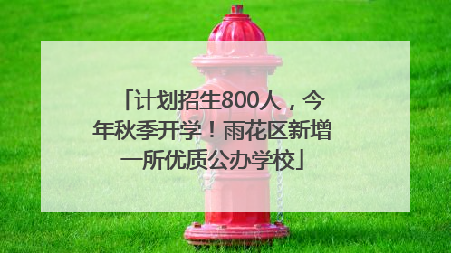 计划招生800人，今年秋季开学！雨花区新增一所优质公办学校