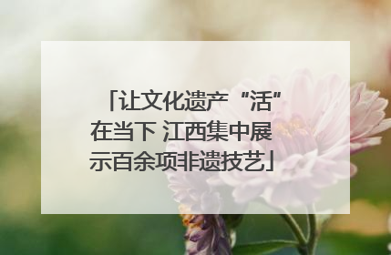 让文化遗产“活”在当下 江西集中展示百余项非遗技艺