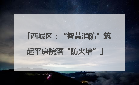 西城区：“智慧消防”筑起平房院落“防火墙”