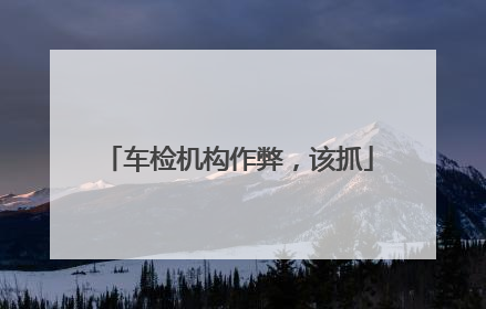 车检机构作弊，该抓