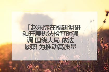 赵乐际在福建调研和开展执法检查时强调 围绕大局 依法履职 为推动高质量发展作出人大贡献
