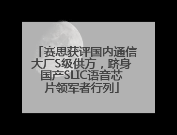 赛思获评国内通信大厂S级供方，跻身国产SLIC语音芯片领军者行列