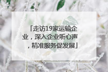 走访19家运输企业，深入企业听心声，精准服务促发展