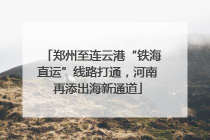 郑州至连云港“铁海直运”线路打通，河南再添出海新通道