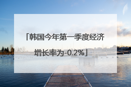韩国今年第一季度经济增长率为-0.2%