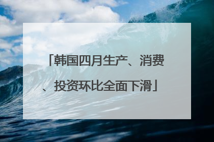 韩国四月生产、消费、投资环比全面下滑