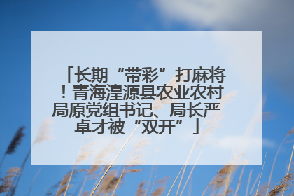 长期“带彩”打麻将！青海湟源县农业农村局原党组书记、局长严卓才被“双开”