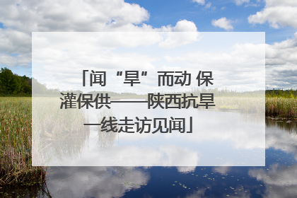 闻“旱”而动 保灌保供——陕西抗旱一线走访见闻