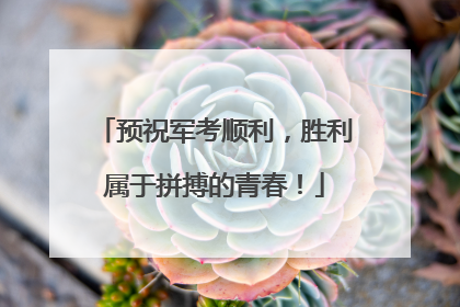 预祝军考顺利，胜利属于拼搏的青春！