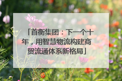 首衡集团：下一个十年，用智慧物流构建商贸流通体系新格局