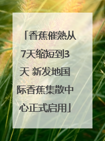 香蕉催熟从7天缩短到3天 新发地国际香蕉集散中心正式启用