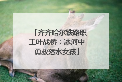 齐齐哈尔铁路职工叶战桥：冰河中勇救落水女孩