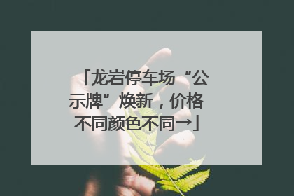 龙岩停车场“公示牌”焕新，价格不同颜色不同→