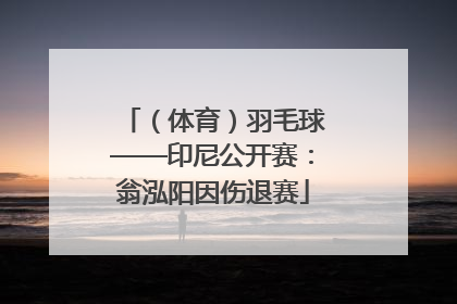 （体育）羽毛球——印尼公开赛：翁泓阳因伤退赛