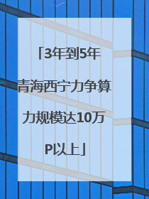 3年到5年 青海西宁力争算力规模达10万P以上