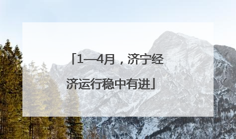 1—4月，济宁经济运行稳中有进