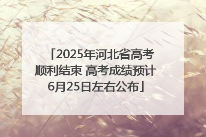 2025年河北省高考顺利结束 高考成绩预计6月25日左右公布