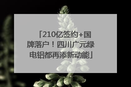 210亿签约+国牌落户！四川广元绿电铝都再添新动能