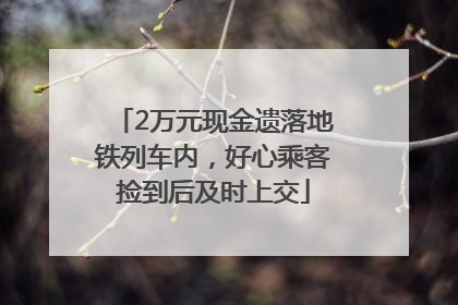 2万元现金遗落地铁列车内，好心乘客捡到后及时上交