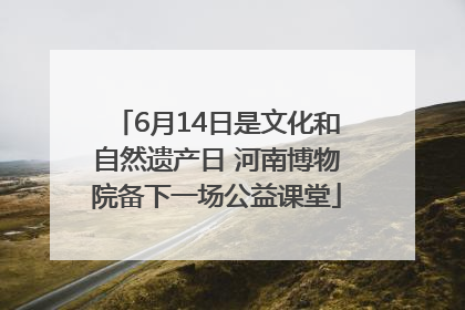 6月14日是文化和自然遗产日 河南博物院备下一场公益课堂